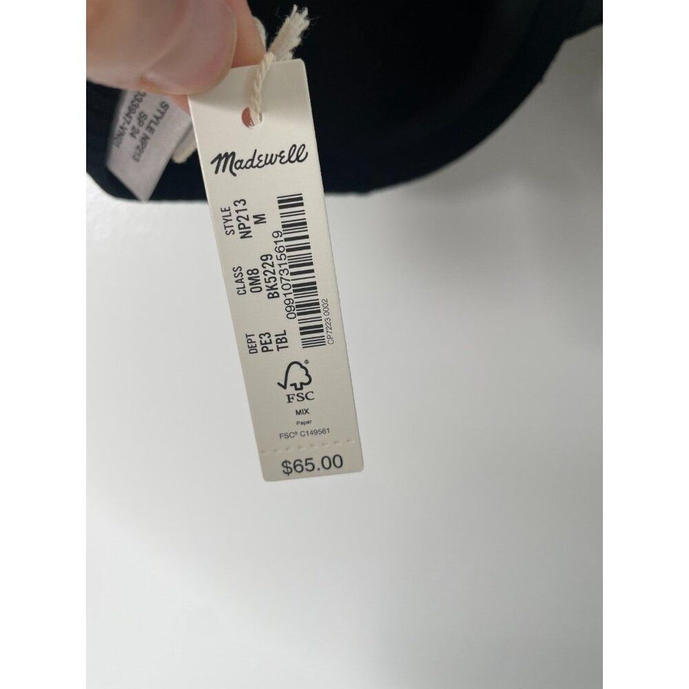 Madewell Balconette Bikini Top Womens Medium Black Ribbed Underwire Swimwear - Picture 7 of 9